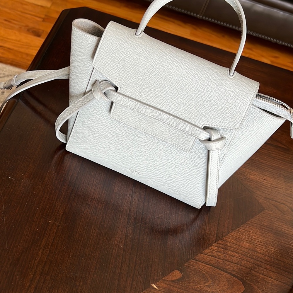 Celine medium belt bag in light blue